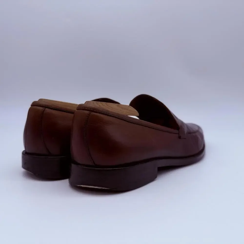Hugo Boss Mens Brown Leather Loafers Dress Shoes Size 9.5 - Picture 5 of 12